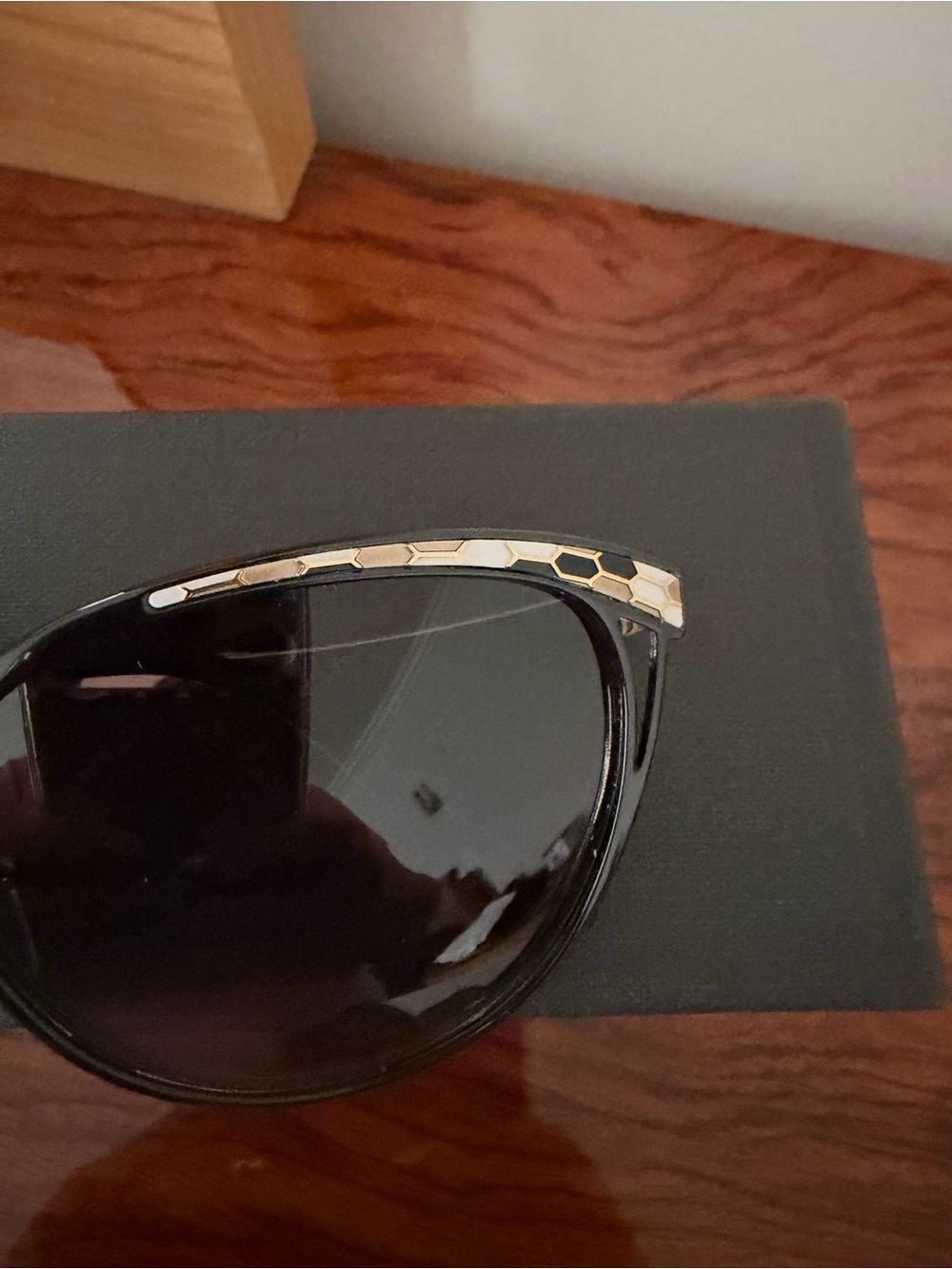 Bulgari Black and Gold Cat-Eye Women's Sunglasses - Picture 3 of 12